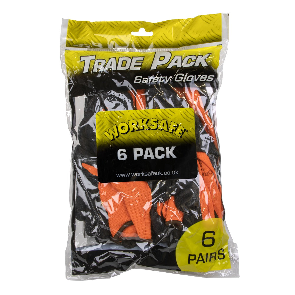 Worksafe Foam Latex Grippa Gloves, Large - Pack of 6 Pairs TSP140L/6
