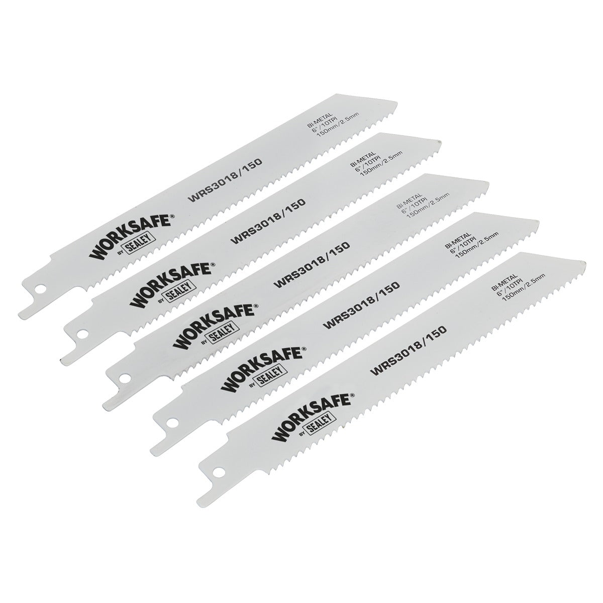 Worksafe Reciprocating Saw Blade 150mm 10tpi - Pack of 5 WRS3018/150