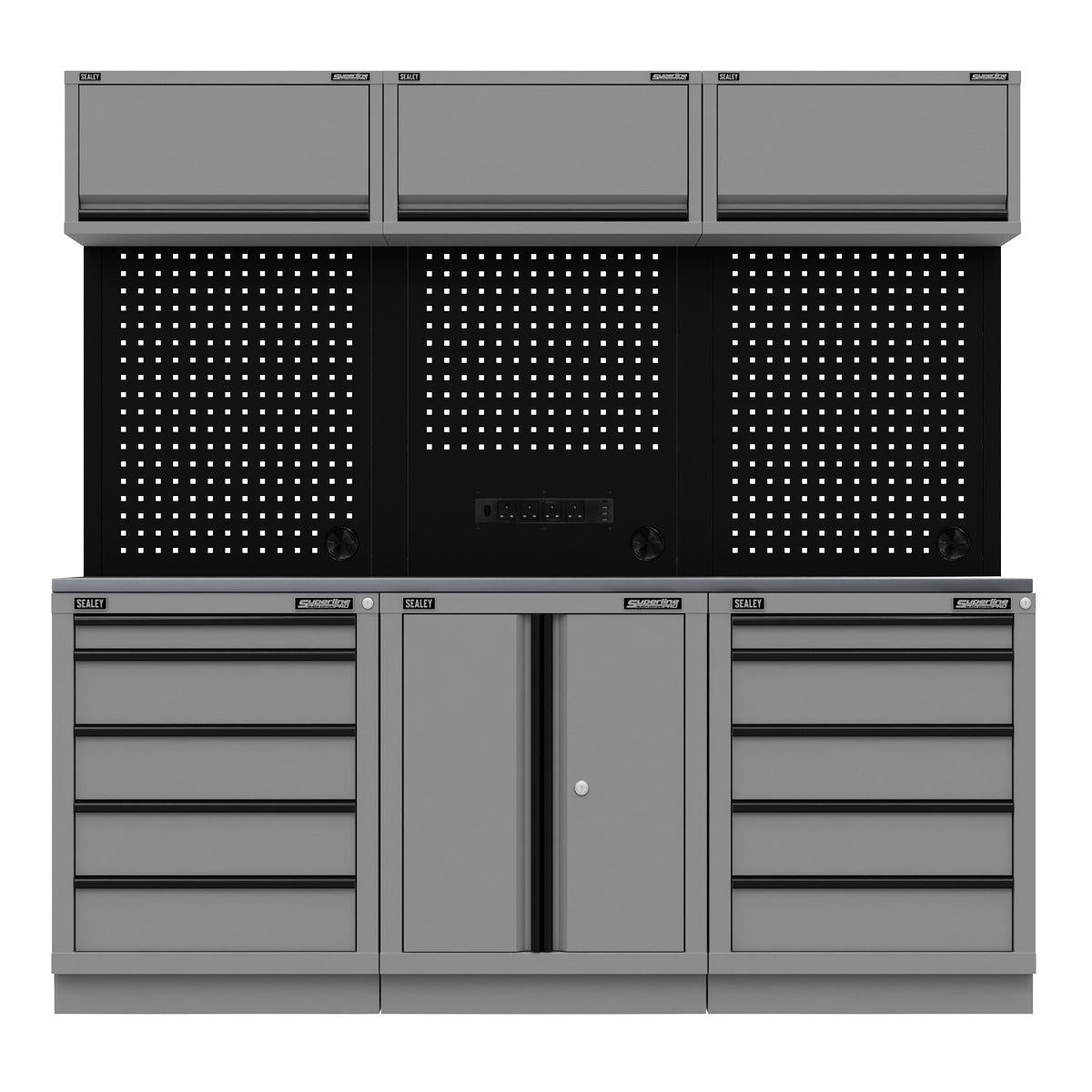 Superline PRO Black Edition Storage System with Stainless Worktop 2.04m APMSBESTACK04SS