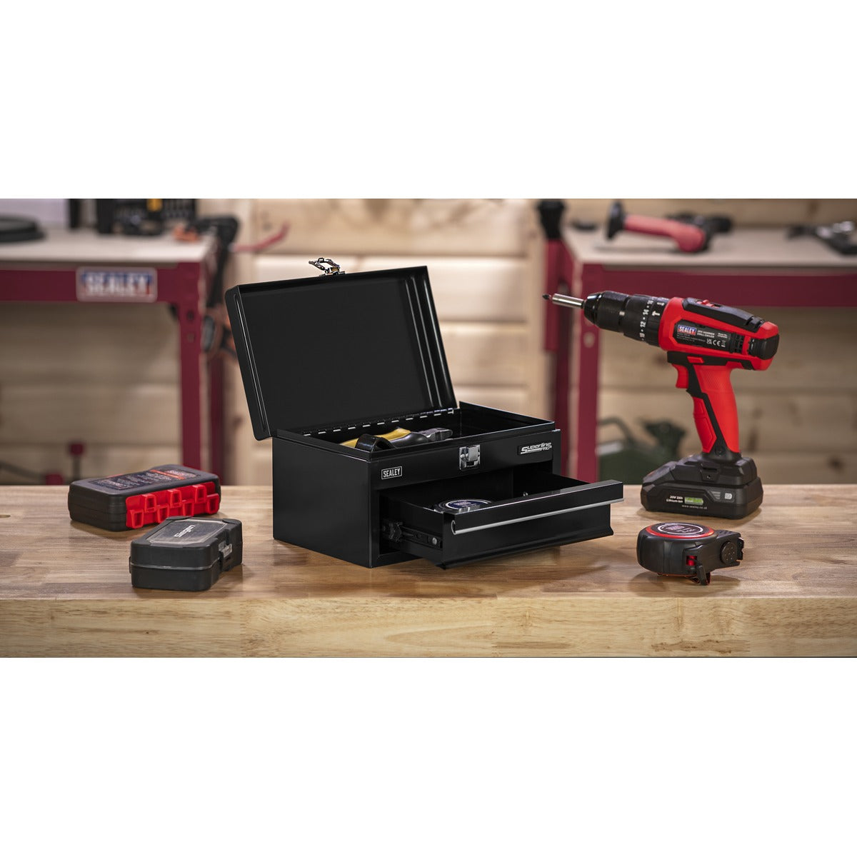 Superline Pro Mini Toolbox with Drawer - Black APMTB2