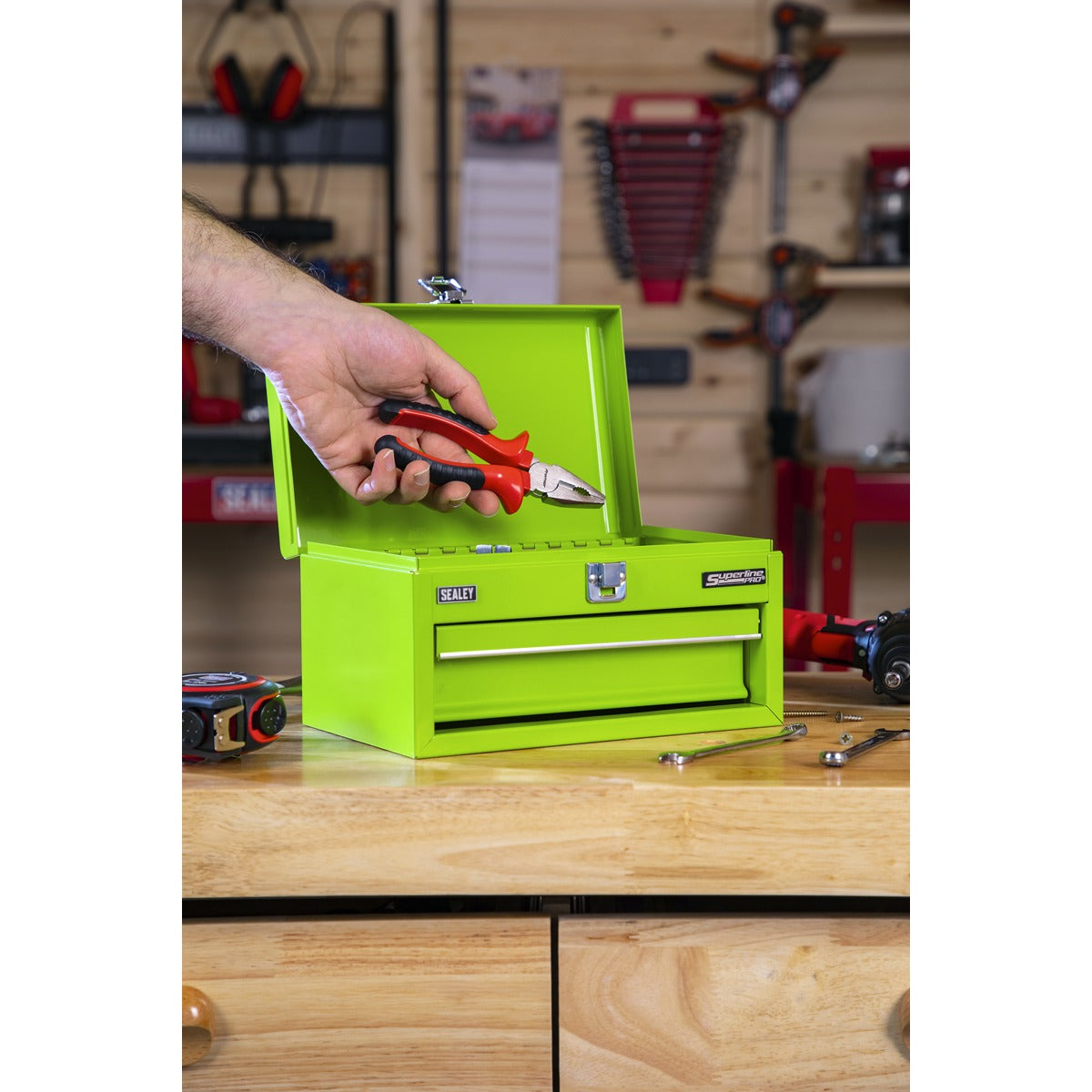 Superline Pro Mini Toolbox with Drawer - Green APMTB3