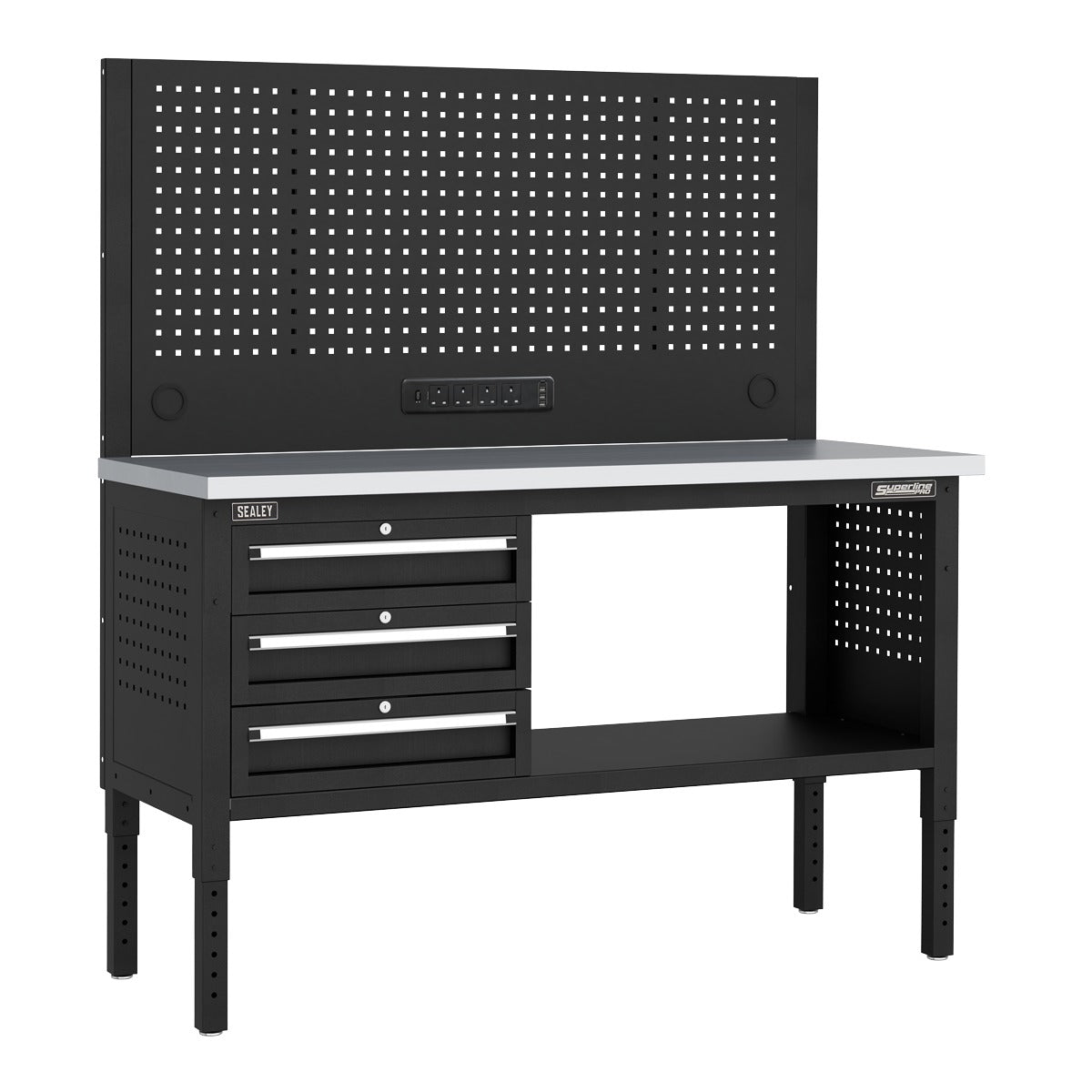 Superline PRO Modular Workbench with 3 Drawers Stainless Steel Worktop 1525mm APMWB60COMBO1SS