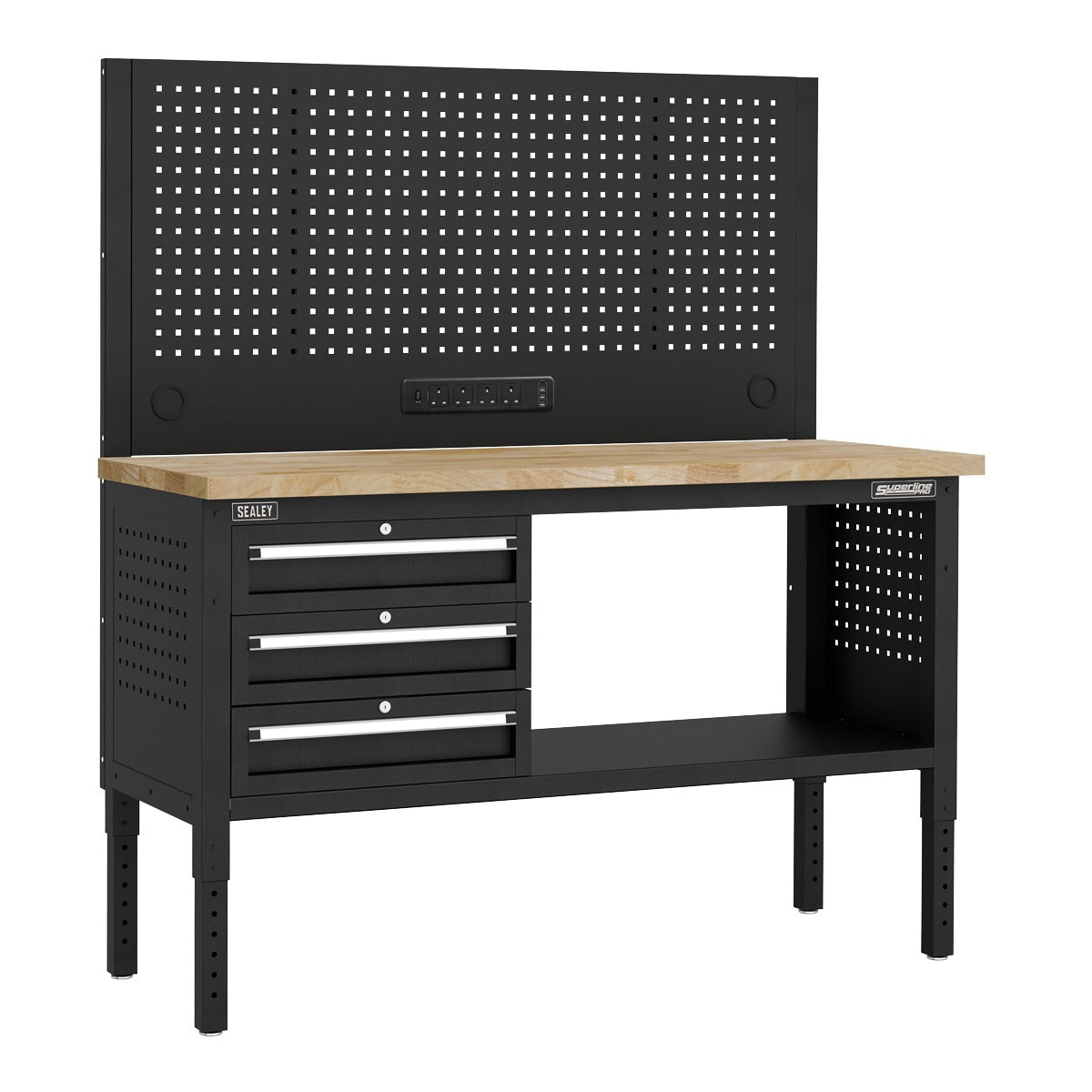 Superline PRO Modular Workbench with 3 Drawers Wooden Worktop 1525mm APMWB60COMBO1W
