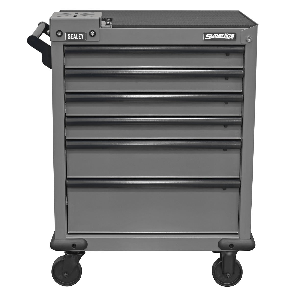 Superline PRO Rollcab 6 Drawer with Vice Base - Grey/Black APMWS2