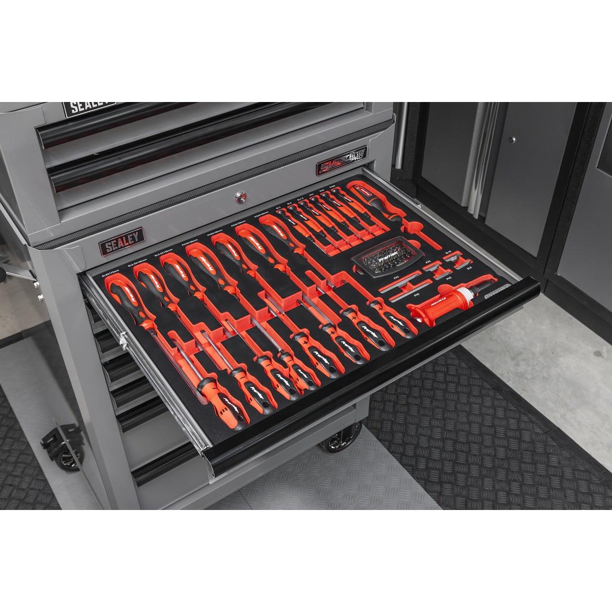 Superline PRO Tool Chest Combination 14 Drawer with 446pc Tool Kit - Grey TBTPCOMBO6