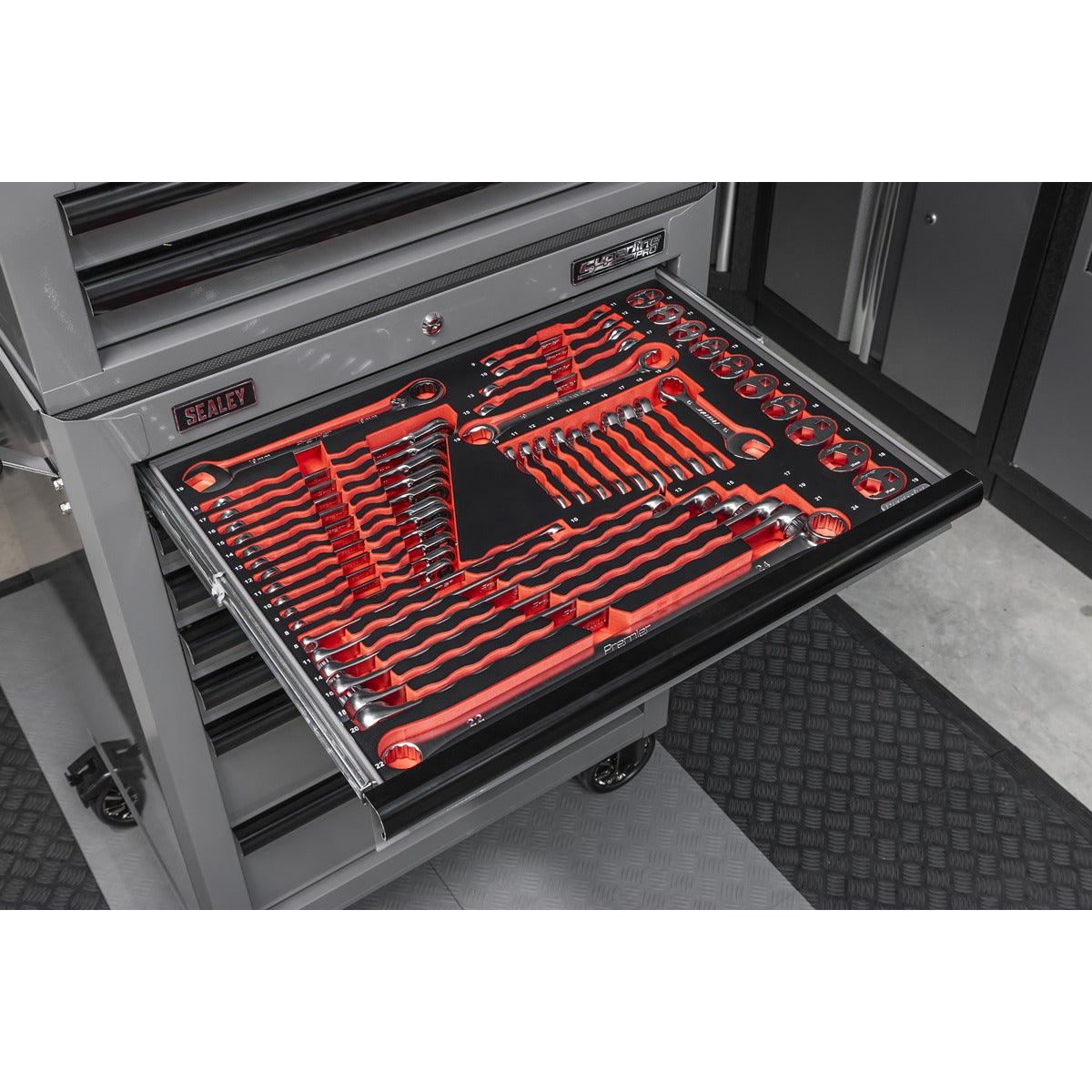 Superline PRO Tool Chest Combination 14 Drawer with 446pc Tool Kit - Grey TBTPCOMBO6