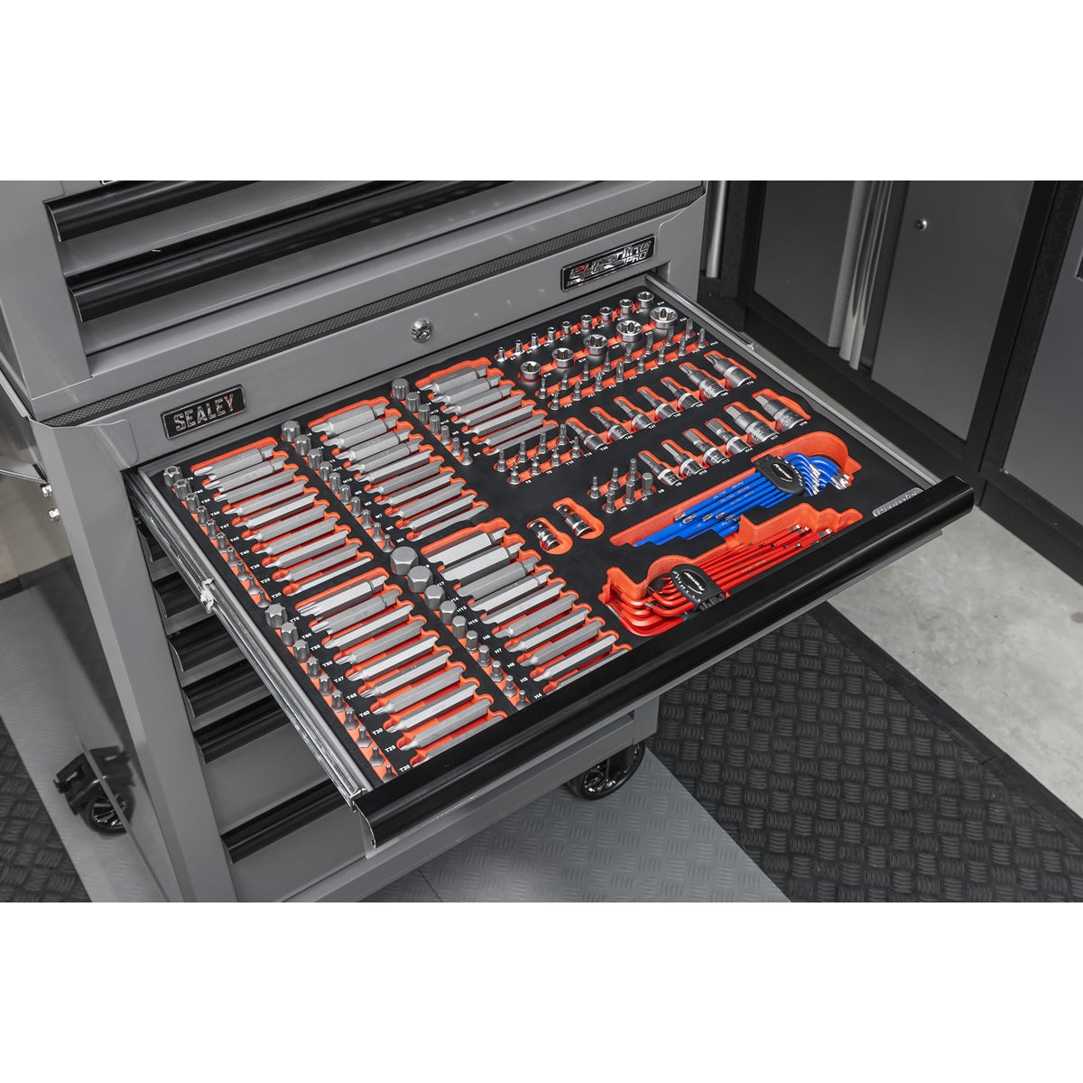 Superline PRO Tool Chest Combination 14 Drawer with 446pc Tool Kit - Grey TBTPCOMBO6