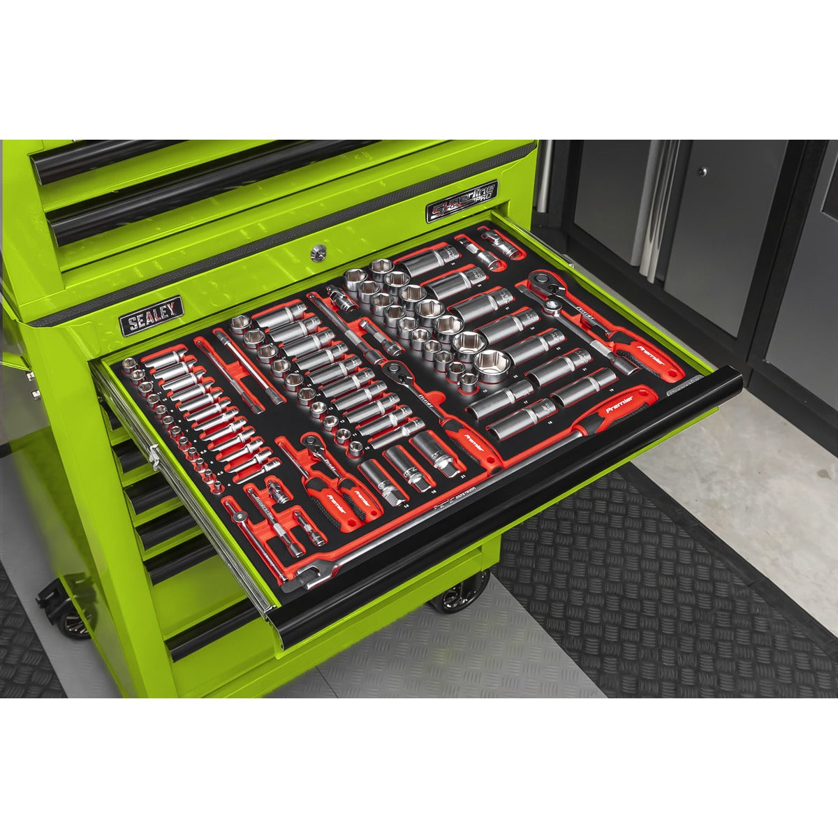 Superline PRO Tool Chest Combination 14 Drawer with 446pc Tool Kit - Green TBTPCOMBO7