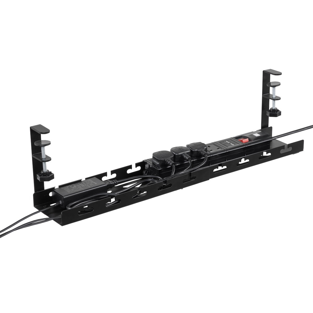 Dellonda Extendable Cable Management Tray 435/730 x 130 x 190 - Black DH276