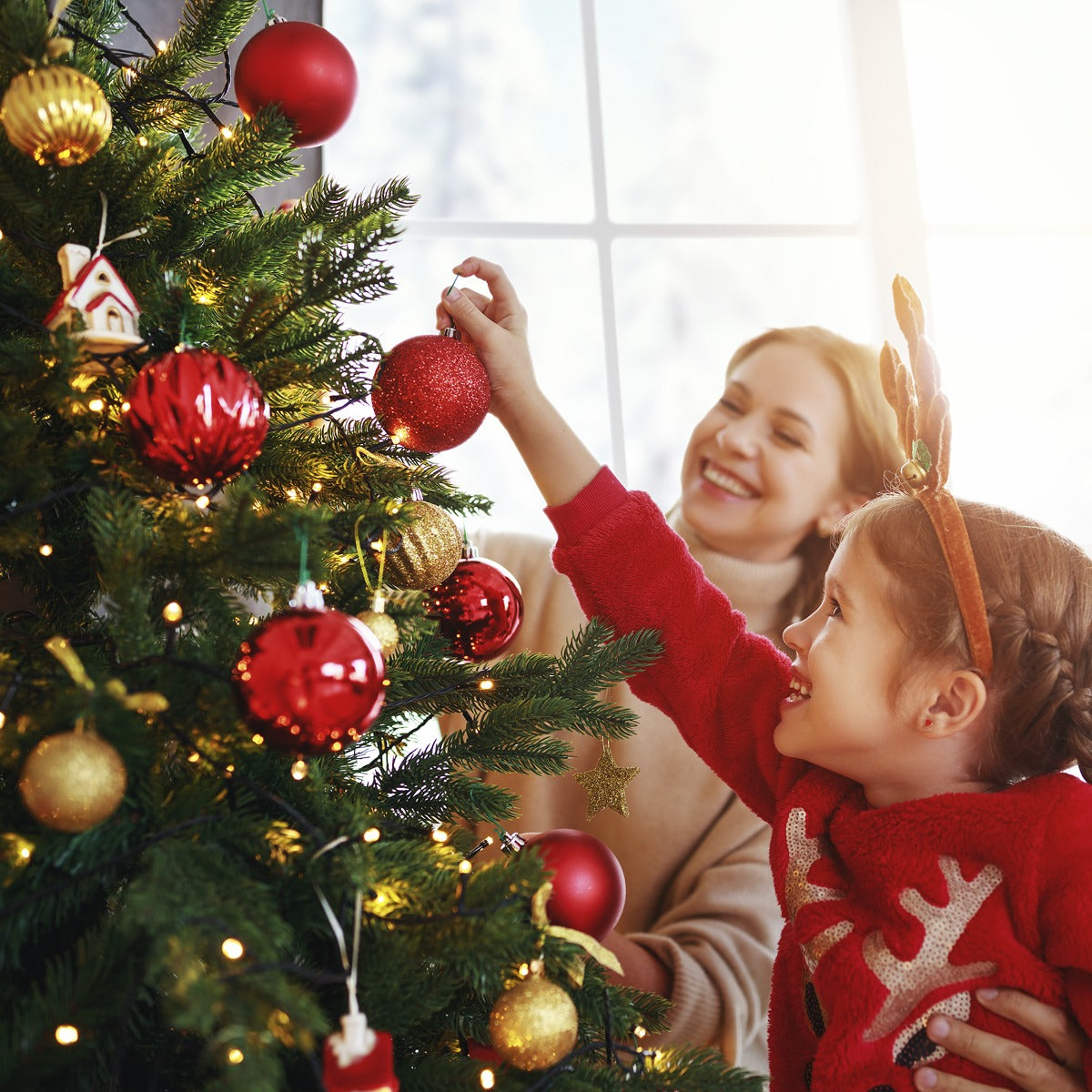 Dellonda Pre-Lit Hinged Christmas Tree with 350 Warm White LED Lights 7ft(210cm) DH82