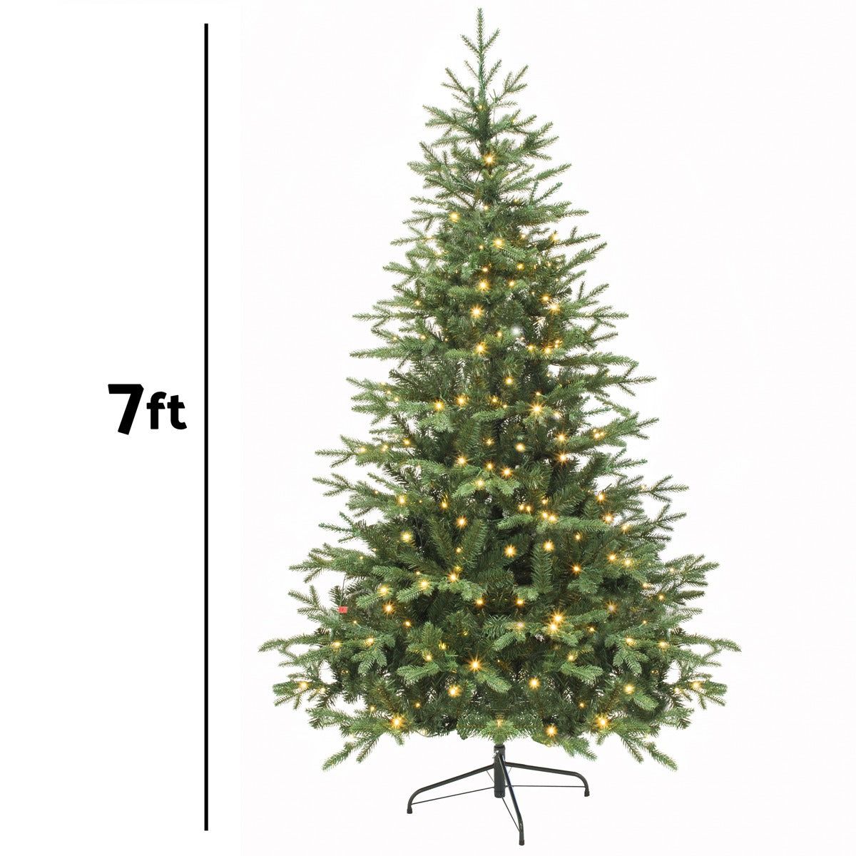 Dellonda Pre-Lit Hinged Christmas Tree with 350 Warm White LED Lights 7ft(210cm) DH82