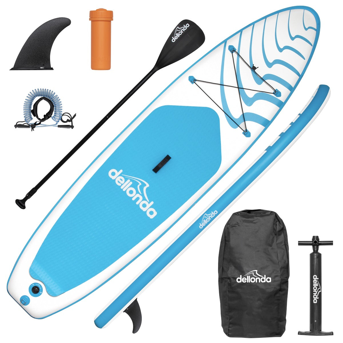 Dellonda Inflatable Stand-Up Paddle Board 10'6" - Light Blue/White DL152