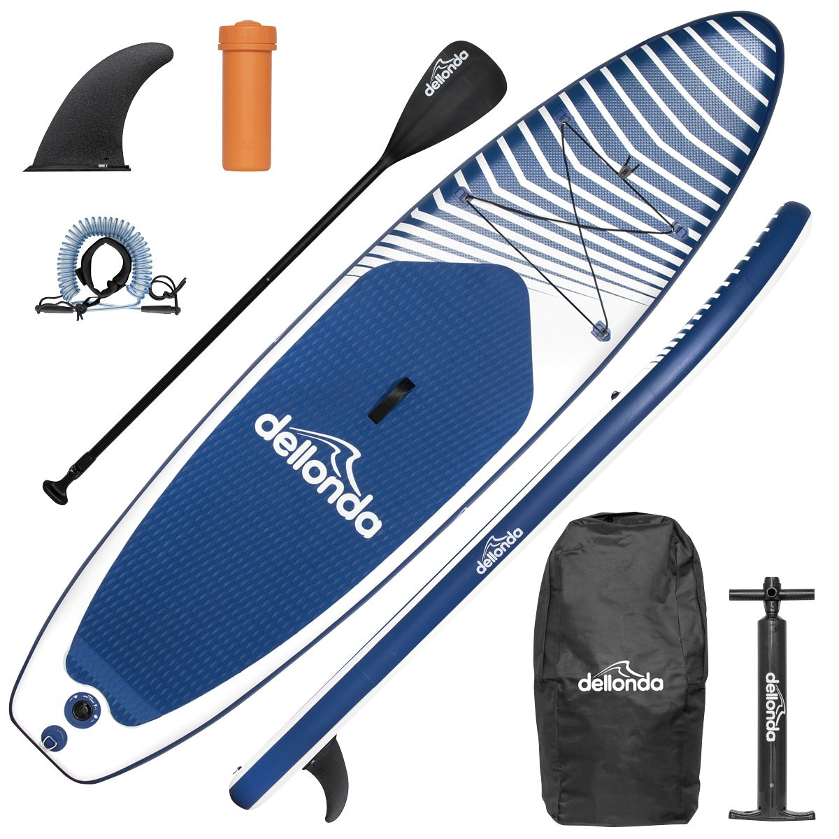 Dellonda Inflatable Stand-Up Paddle Board 10'2" - Dark Blue/White DL153