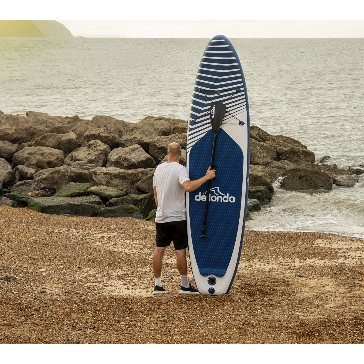 Dellonda Inflatable Stand-Up Paddle Board 10'2" - Dark Blue/White DL153