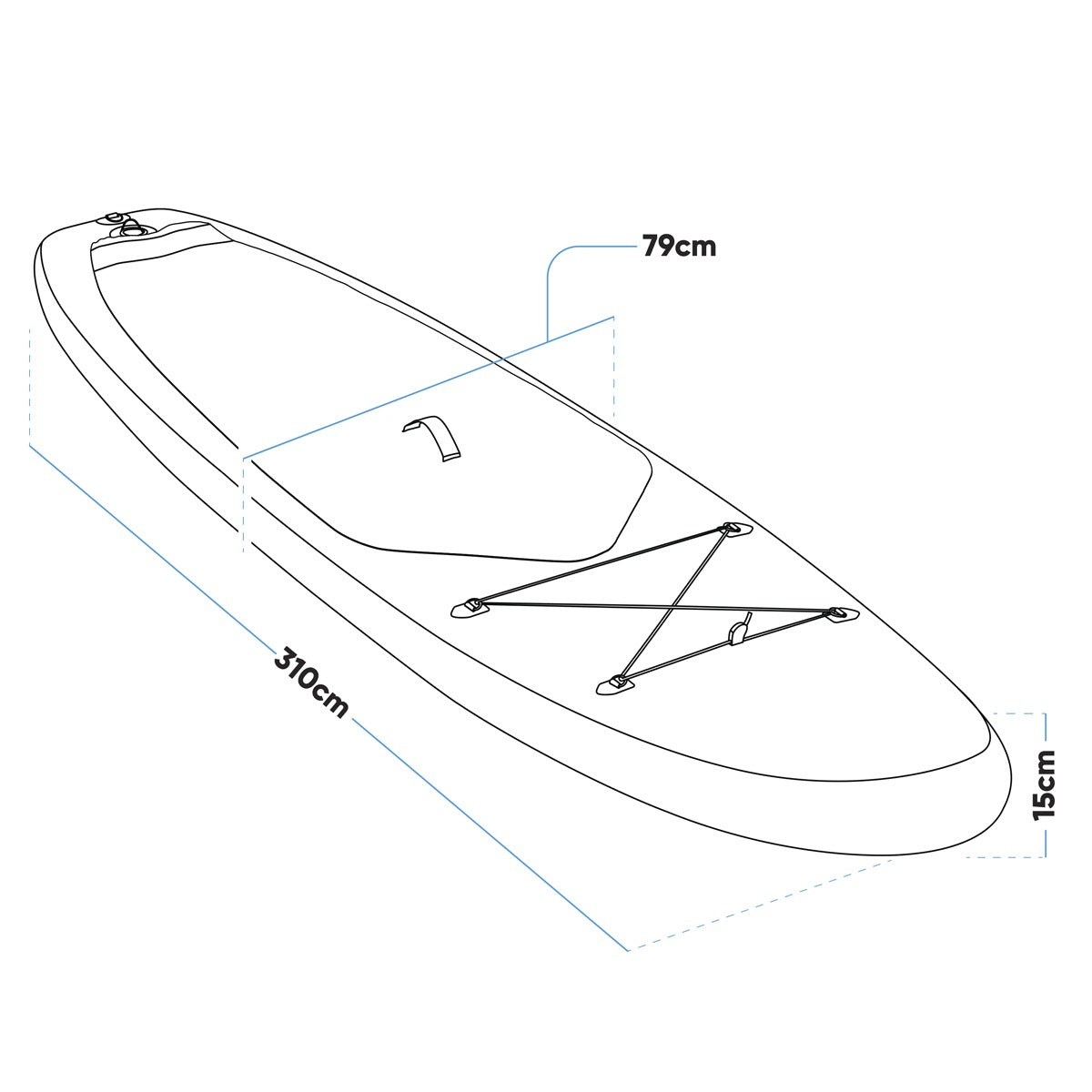 Dellonda Inflatable Stand-Up Paddle Board 10'2" - Dark Blue/White DL153