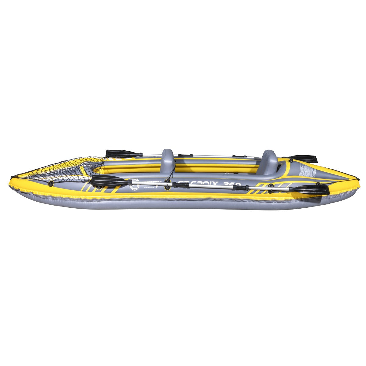 Dellonda Inflatable 2-Person Kayak/Canoe Set with Pump, Carry Bag & 2 Oars - Blue/Yellow/White DL155