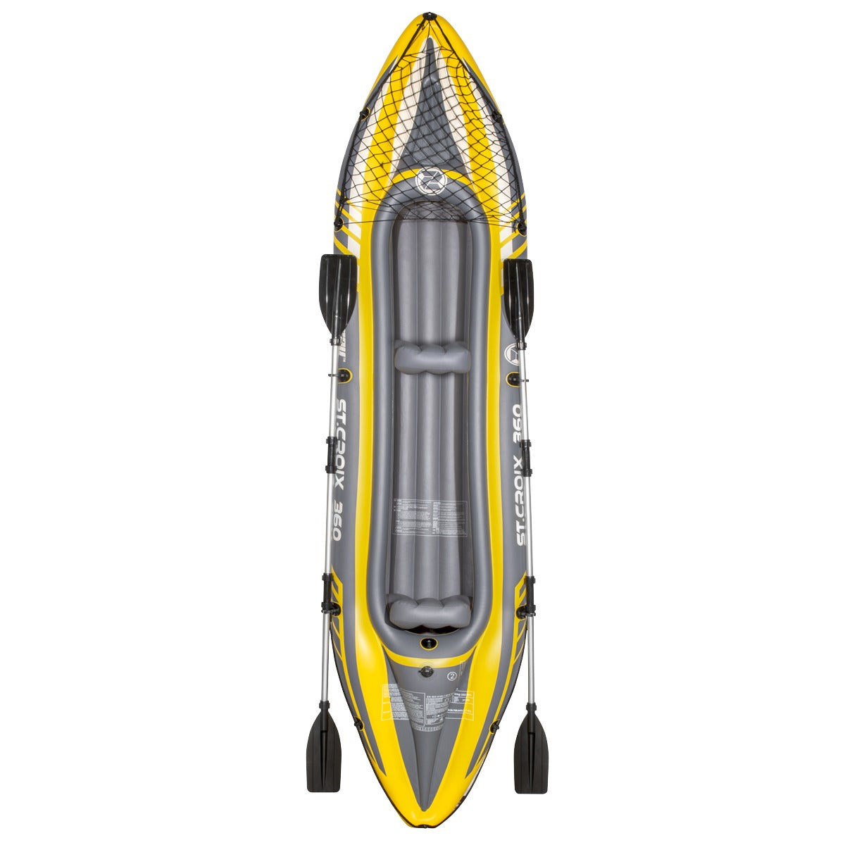 Dellonda Inflatable 2-Person Kayak/Canoe Set with Pump, Carry Bag & 2 Oars - Blue/Yellow/White DL155