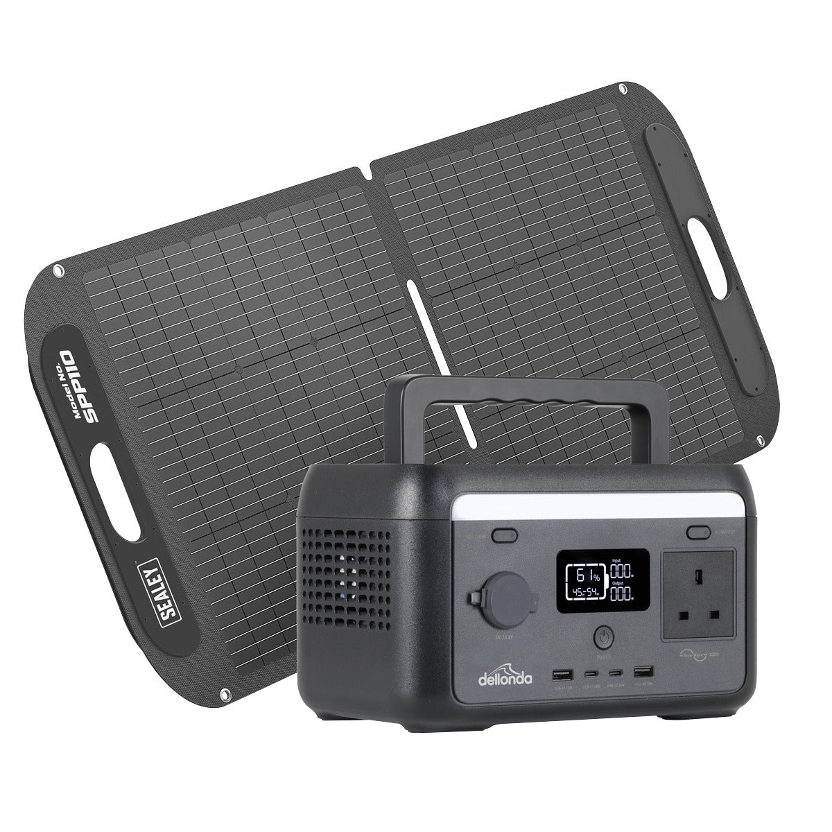Dellonda Portable Power Station 300W & ETFE Foldable Solar Panel 110W DL178