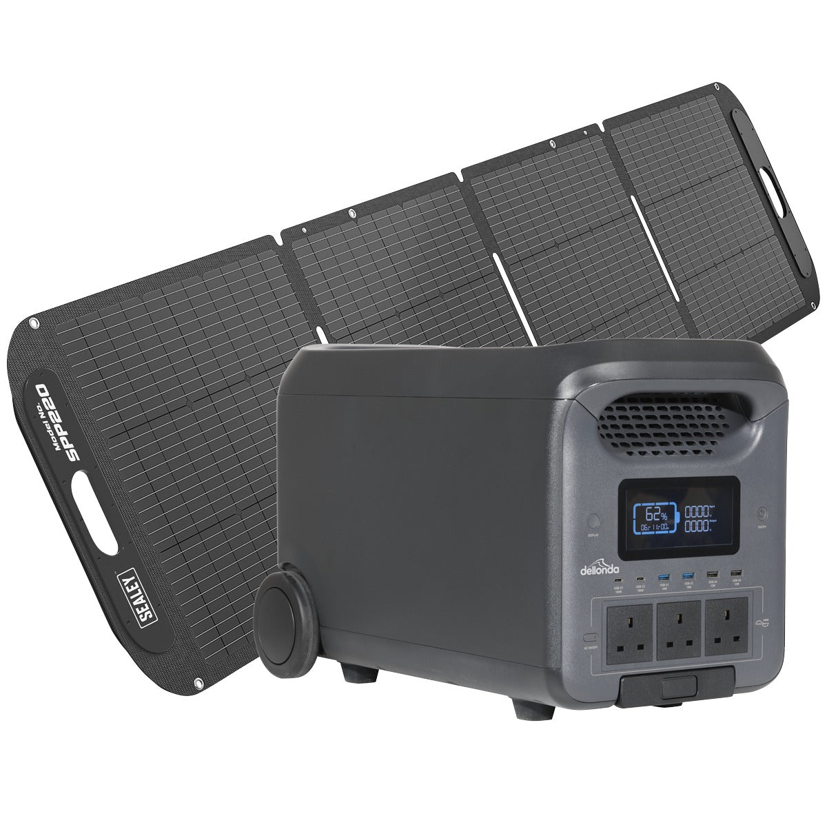 Dellonda Portable Power Station 3000W & ETFE Foldable Solar Panel 220W DL181