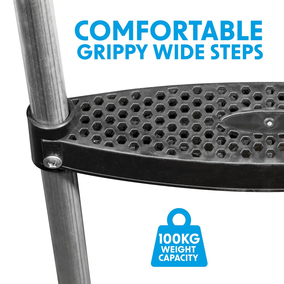 Dellonda 2-Step Trampoline Ladder for 6ft, 8ft & 10ft Trampolines DL71