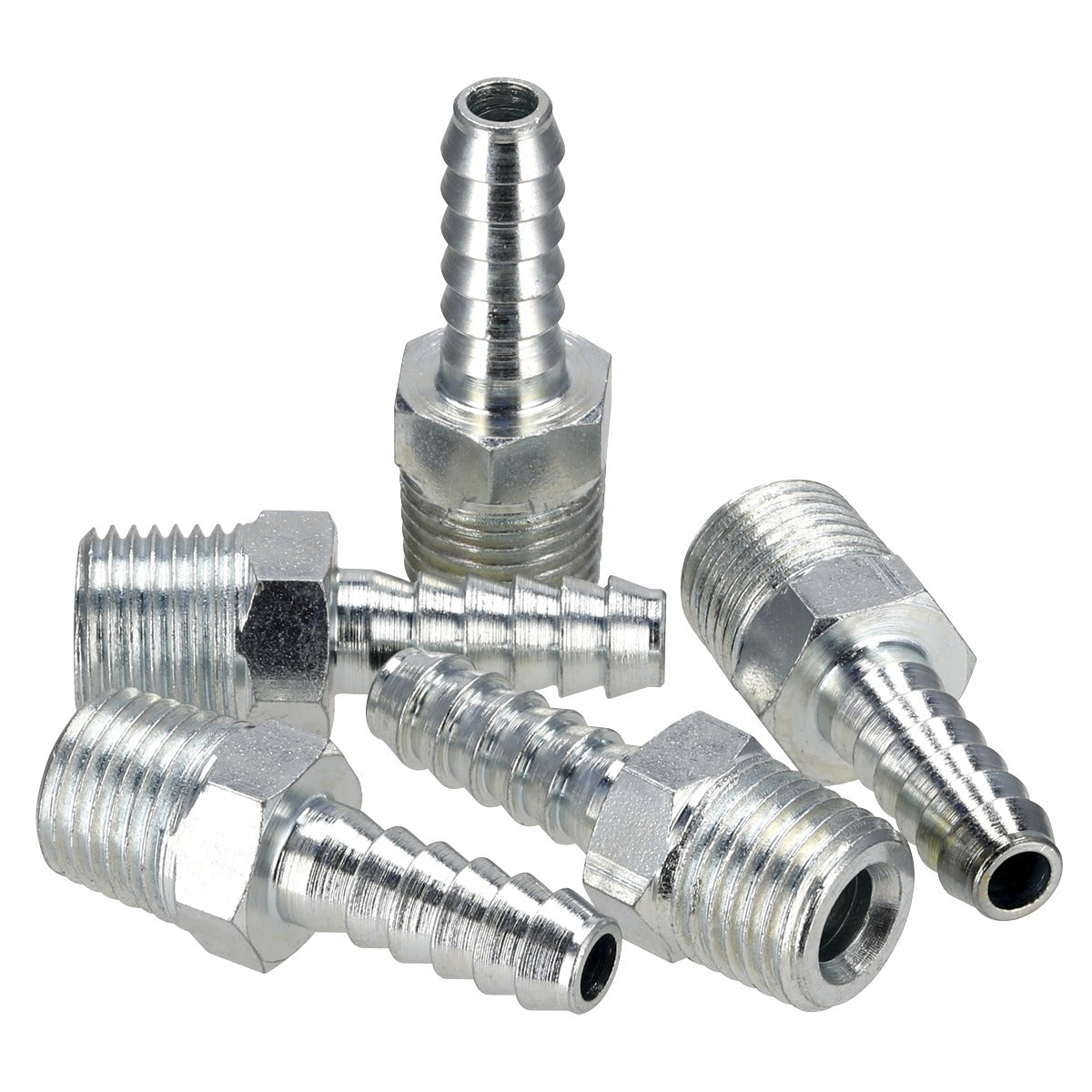 PCL Screwed Tailpiece Male 1/4"BSPT - 1/4" Hose - Pack of 5 AC08