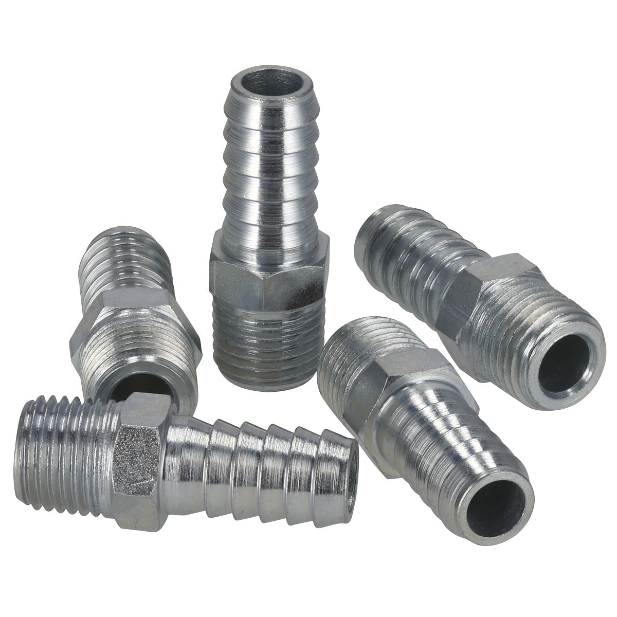 PCL Screwed Tailpiece Male 1/4"BSPT - 3/8" Hose - Pack of 5 AC09