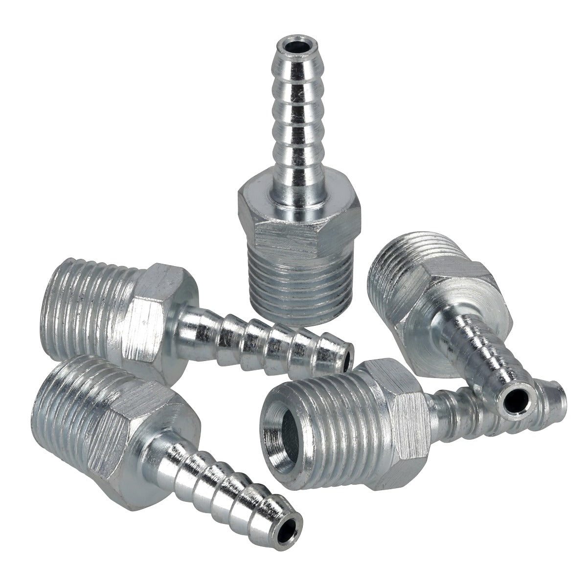PCL Screwed Tailpiece Male 1/4"BSPT - 3/16" Hose - Pack of 5 AC38