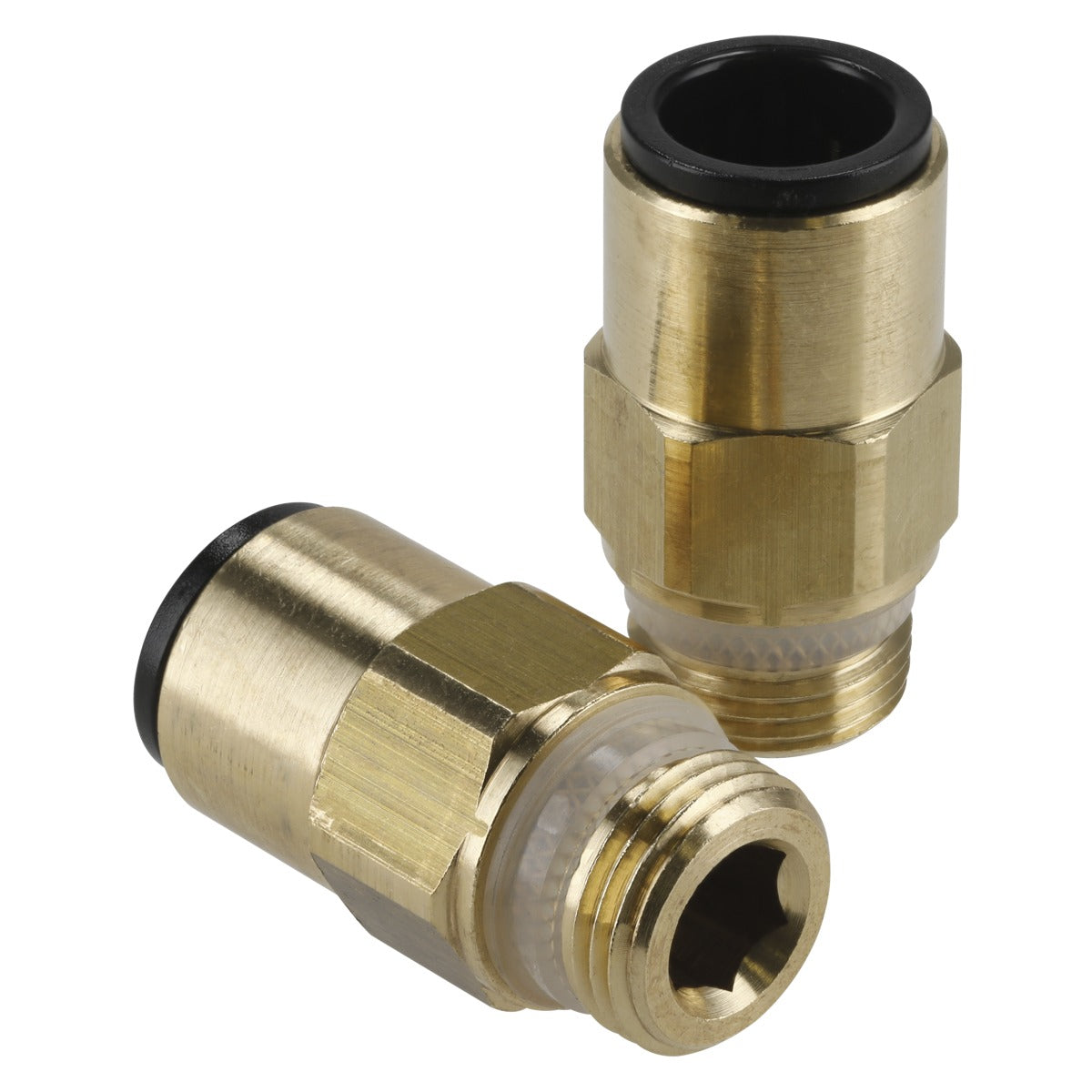 John Guest Brass SuperThread Straight Adaptor 12mm x 3/8"BSP - Pack of 2 JGBC1238