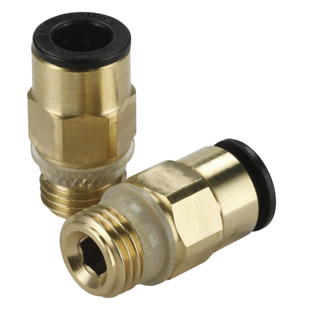 John Guest Brass SuperThread Straight Adaptor 8mm x 1/4"BSP - Pack of 2 JGBC814