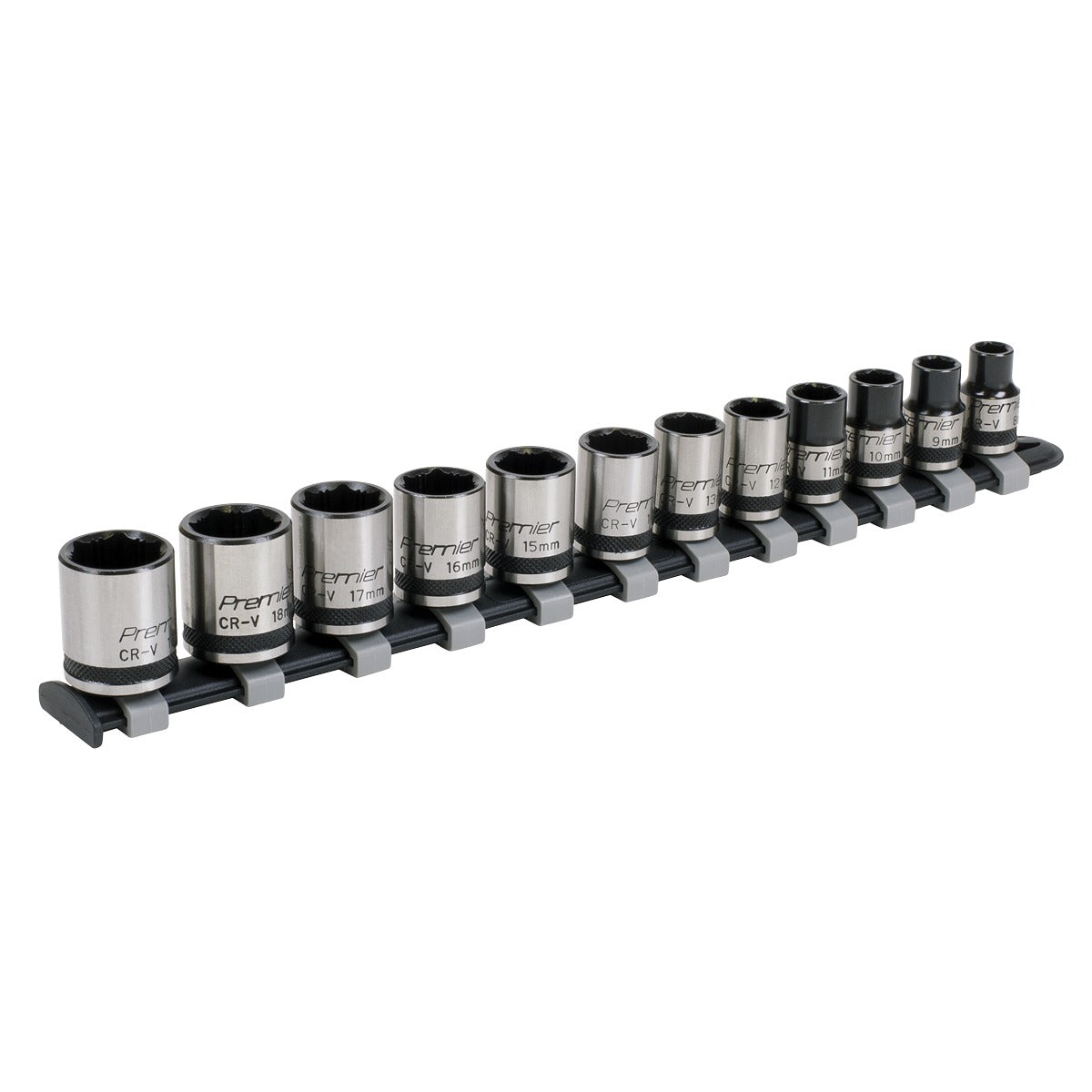Premier Black Lock-On Socket Set 3/8"Sq Drive 12pc AK2741B