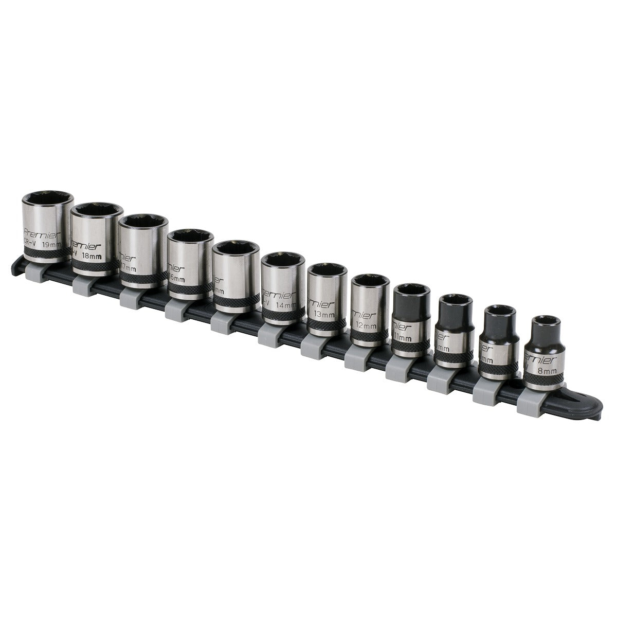 Premier Black Lock-On Socket Set 3/8"Sq Drive 12pc AK2741B