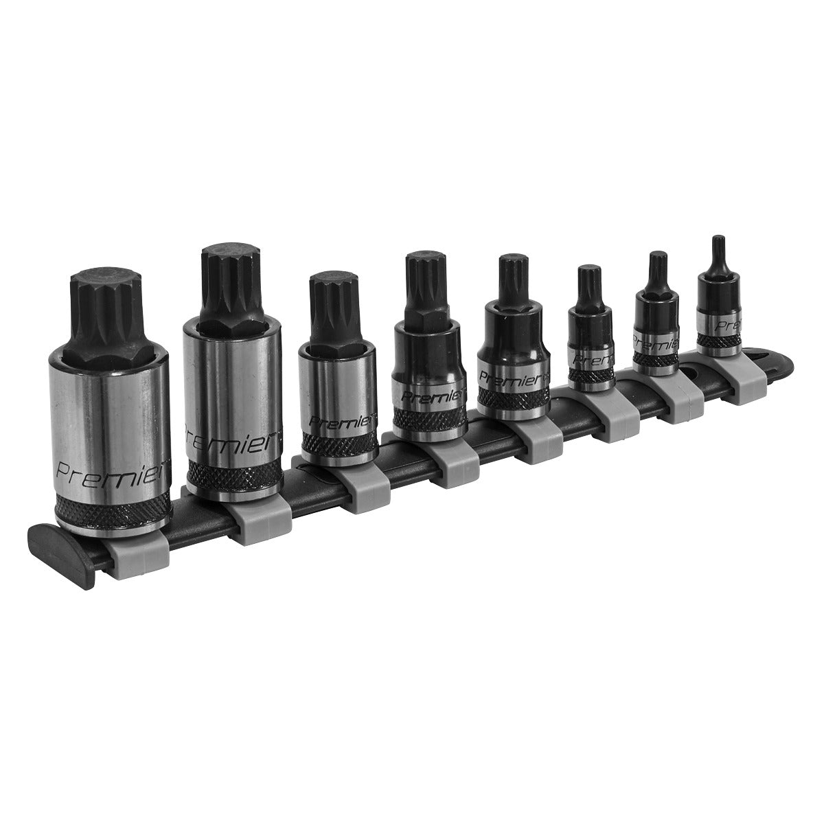 Premier Black Spline Socket Bit Set 1/4", 3/8" & 1/2"Sq Drive 8pc AK6214B