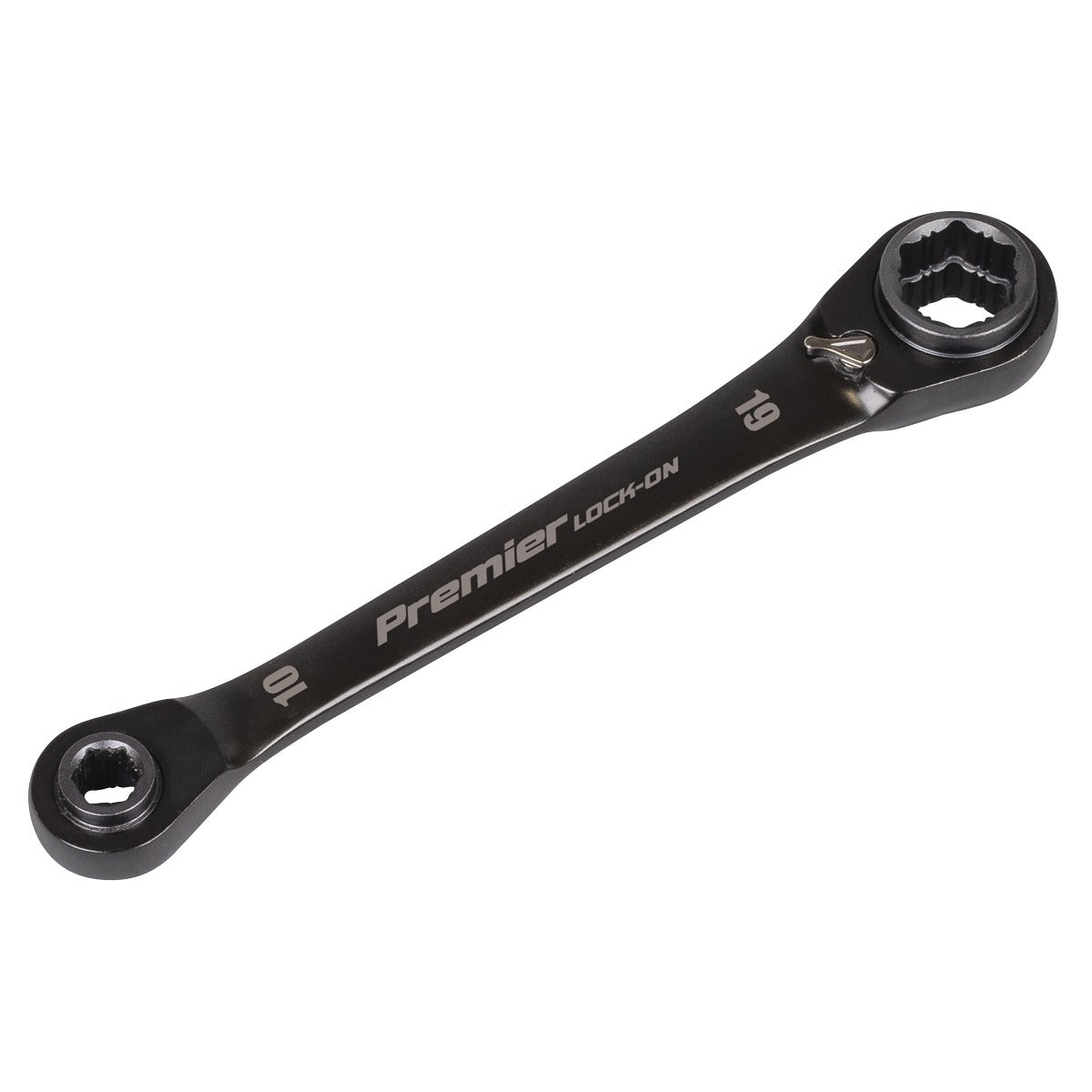 Premier Black 4-in-1 Reversible Lock-On Ratchet Ring Spanner AK63923