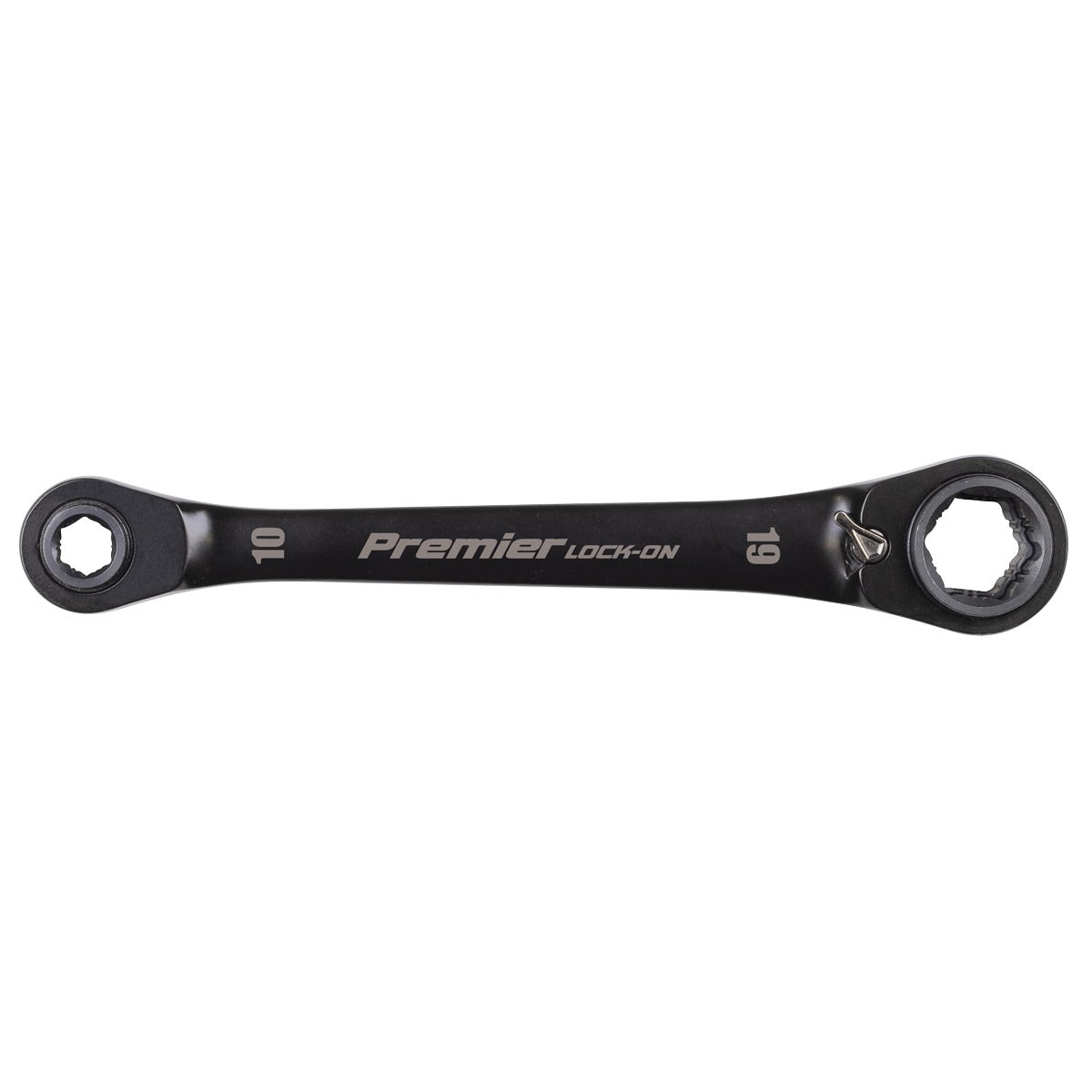 Premier Black 4-in-1 Reversible Lock-On Ratchet Ring Spanner AK63923