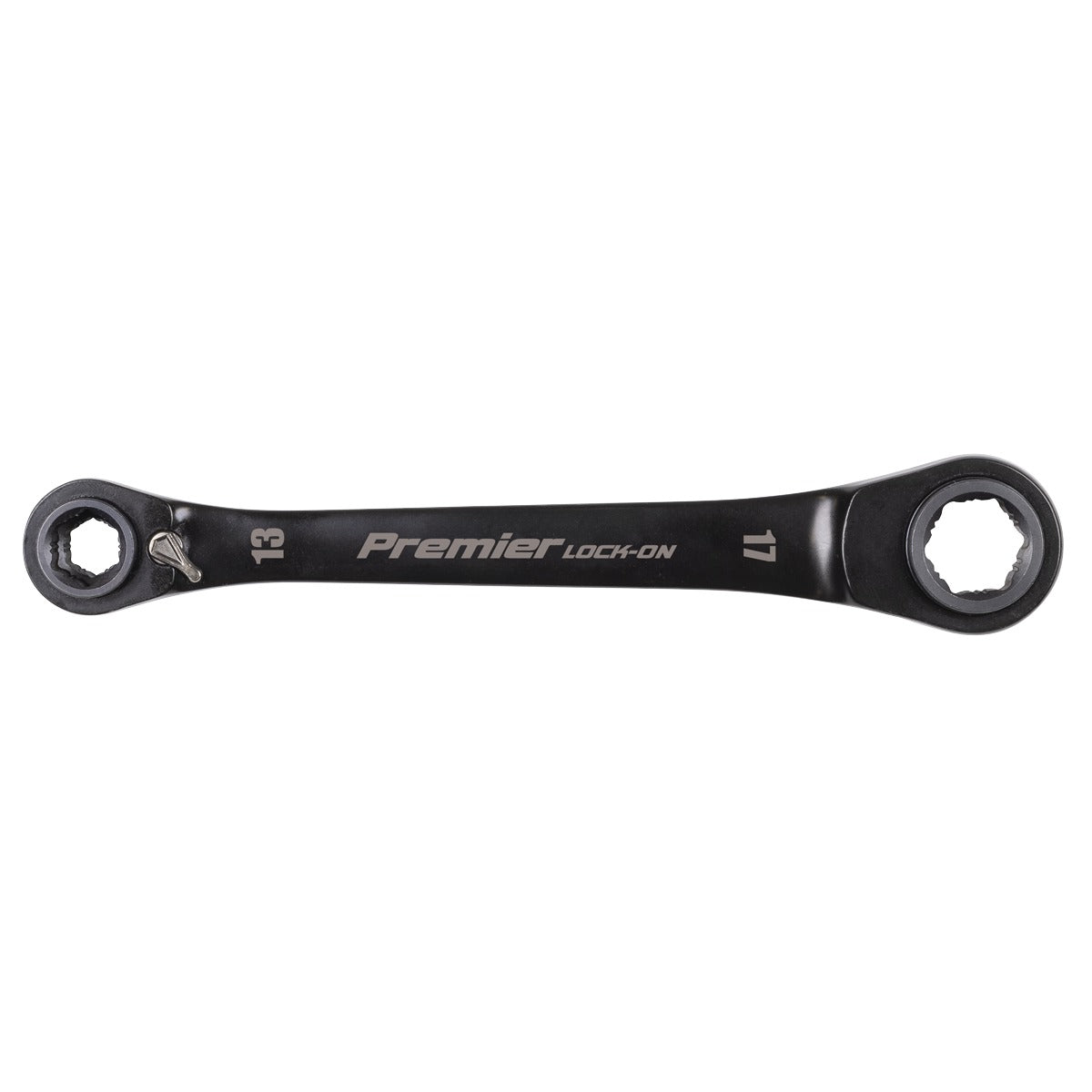 Premier Black 4-in-1 Reversible Lock-On Ratchet Ring Spanner AK63923