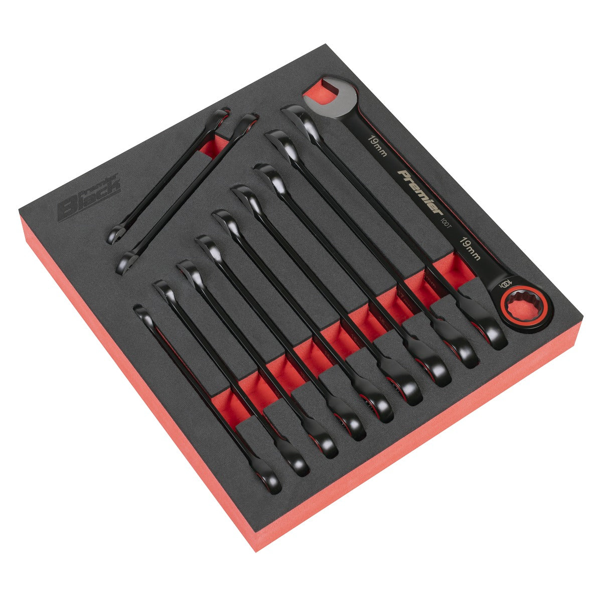 Premier Black Combination Ratchet Spanner Set 12pc AK63940B