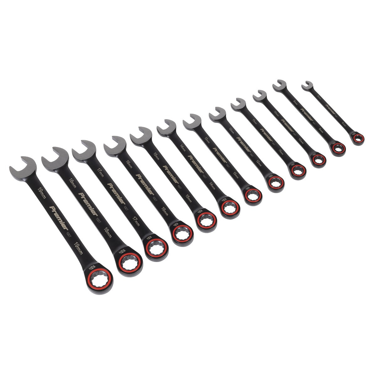 Premier Black Combination Ratchet Spanner Set 12pc AK63940B