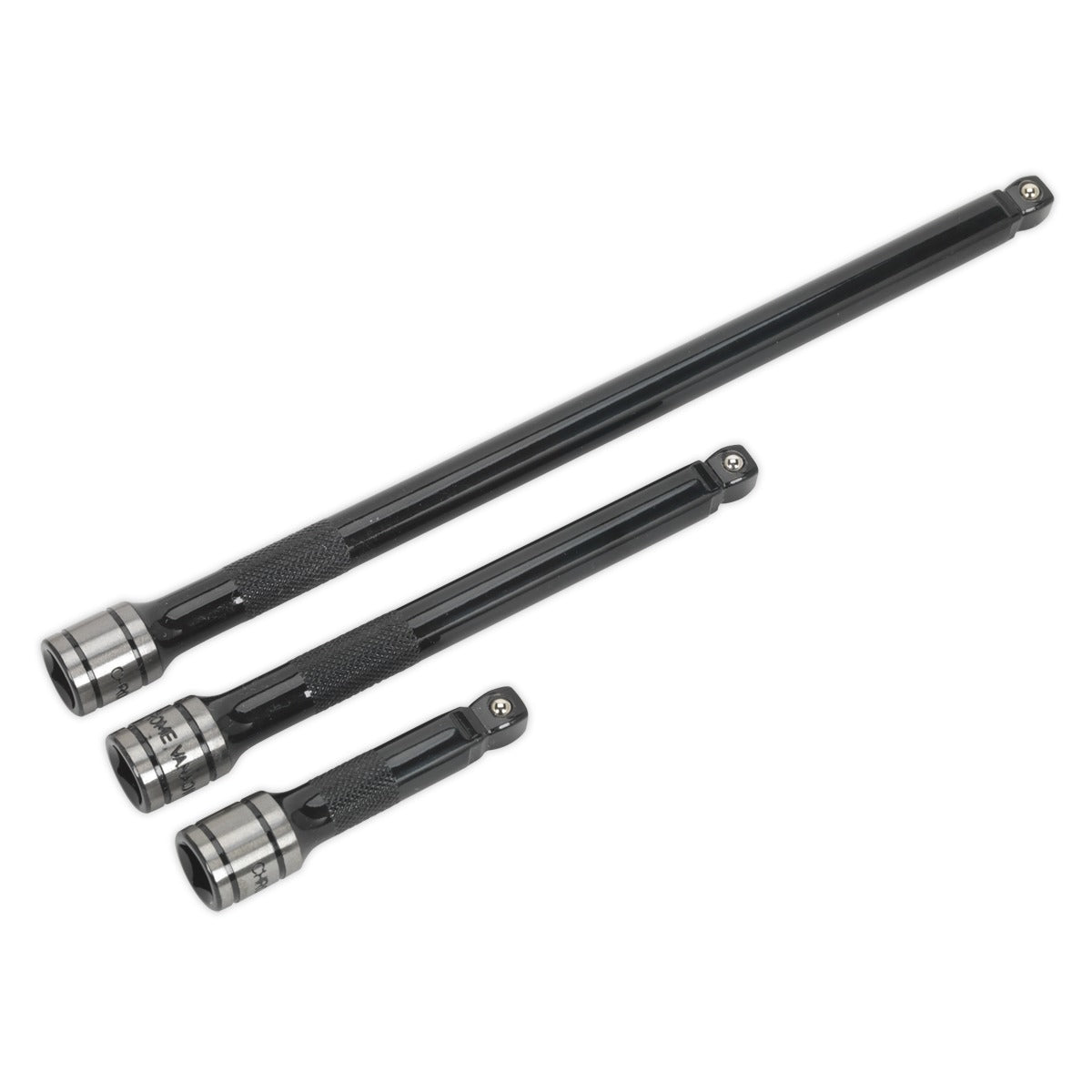 Premier Black Wobble/Rigid Extension Bar Set 3/8"Sq Drive 3pc AK7691