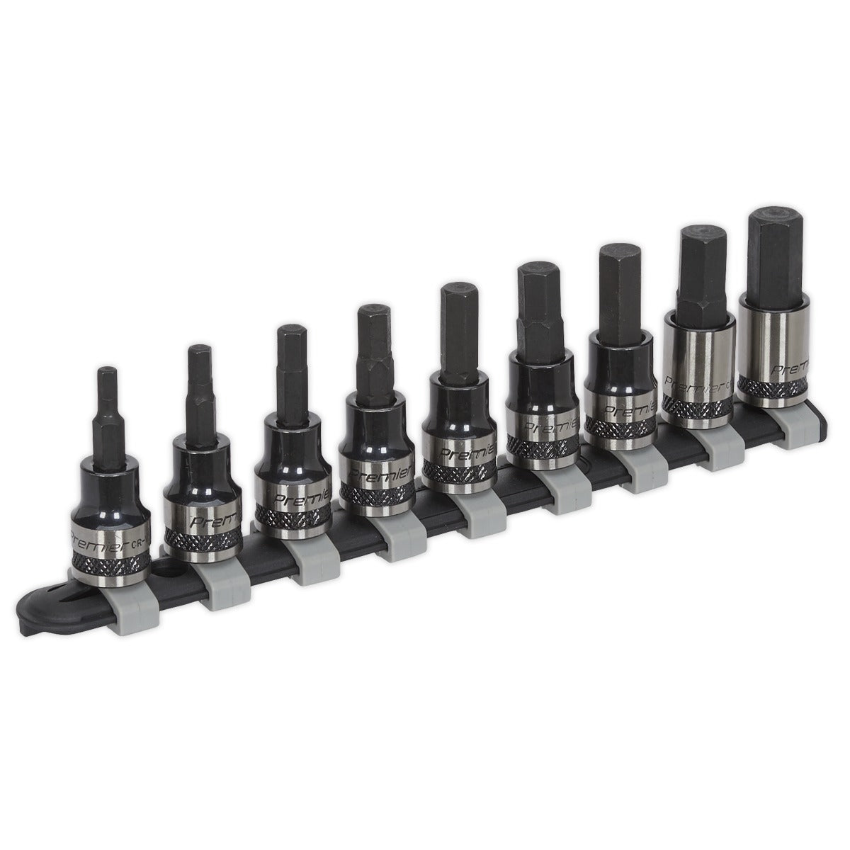 Premier Black Hex Key Socket Bit Set 3/8"Sq Drive 9pc AK7986