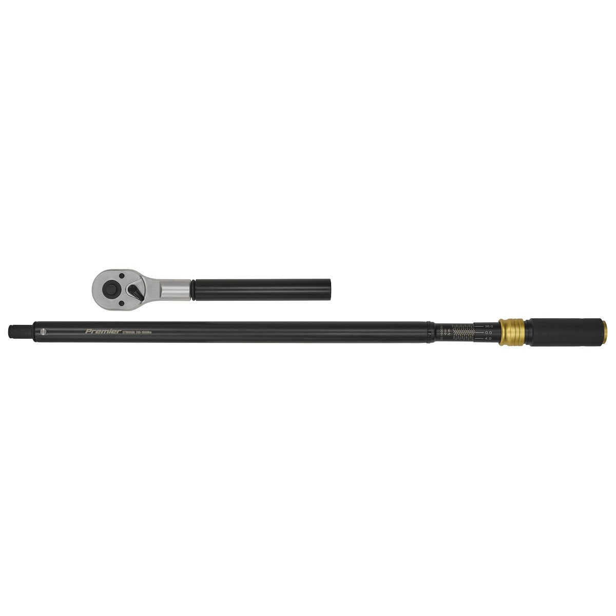Premier Black Torque Wrench Micrometer 3/4"Sq Drive Calibrated 200-1000Nm STW908B