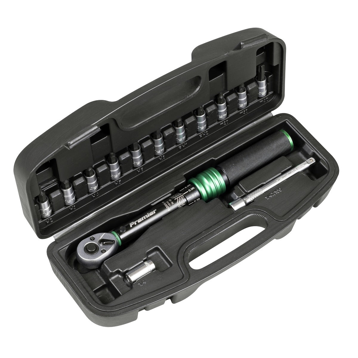 Premier Black Torque Wrench Set 1/4"Sq Drive 5-25Nm 14pc STW911B