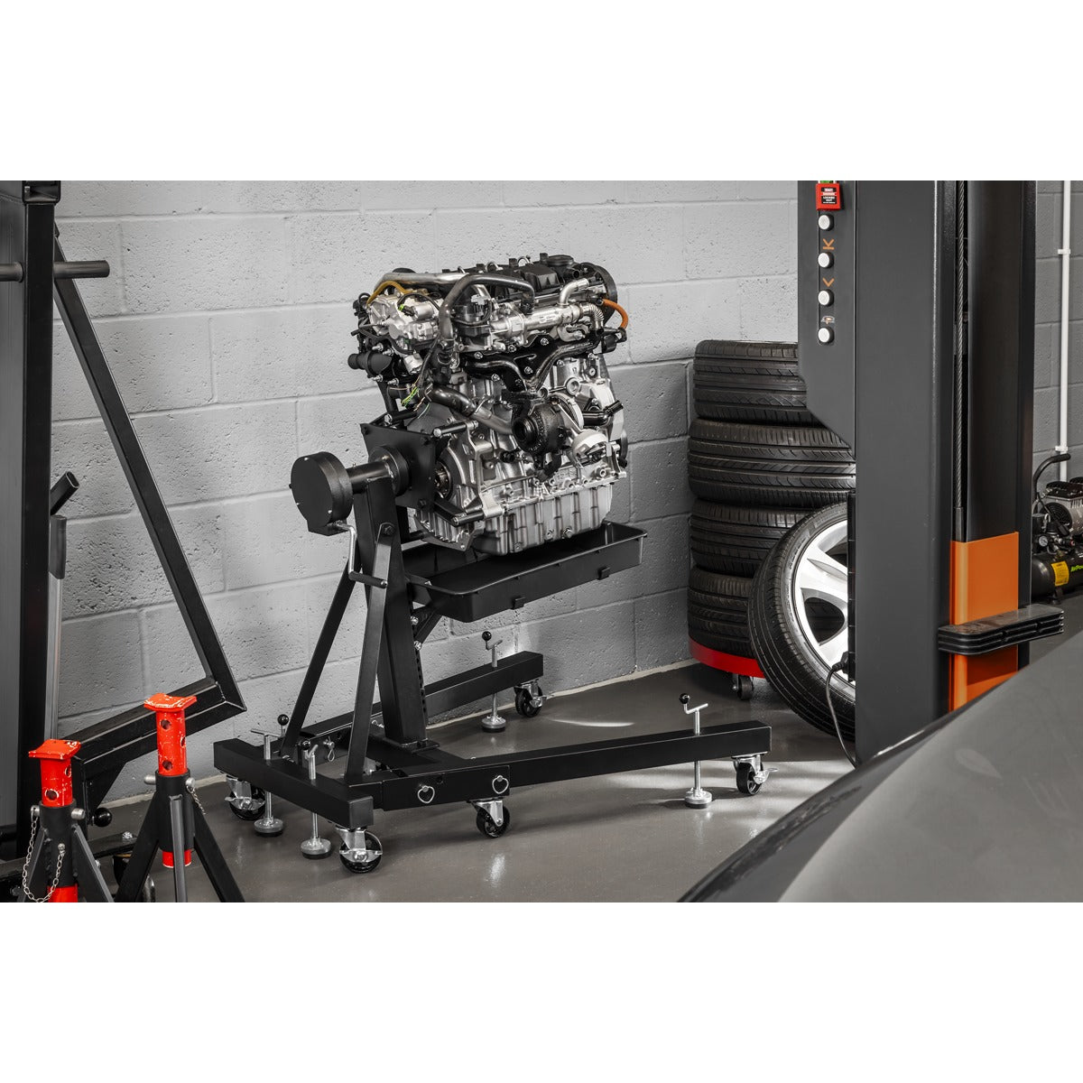 Viking Folding 360º Rotating Engine Stand with Geared Handle & Drain Pan ES680DS