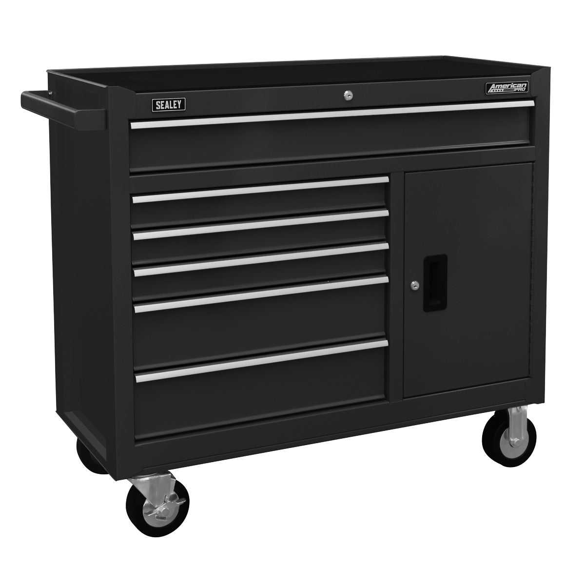 American PRO Topchest & Rollcab Combination 15 Drawer with 117pc Tool Kit - Black AP41STACKBCOMBO
