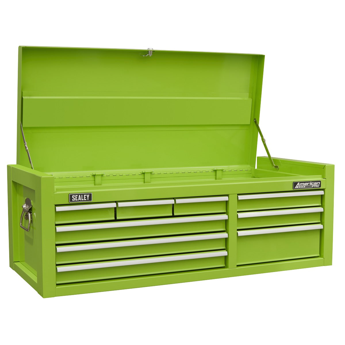 American PRO Topchest & Rollcab Combination 15 Drawer with 117pc Tool Kit- Green AP41STACKHVCOMBO