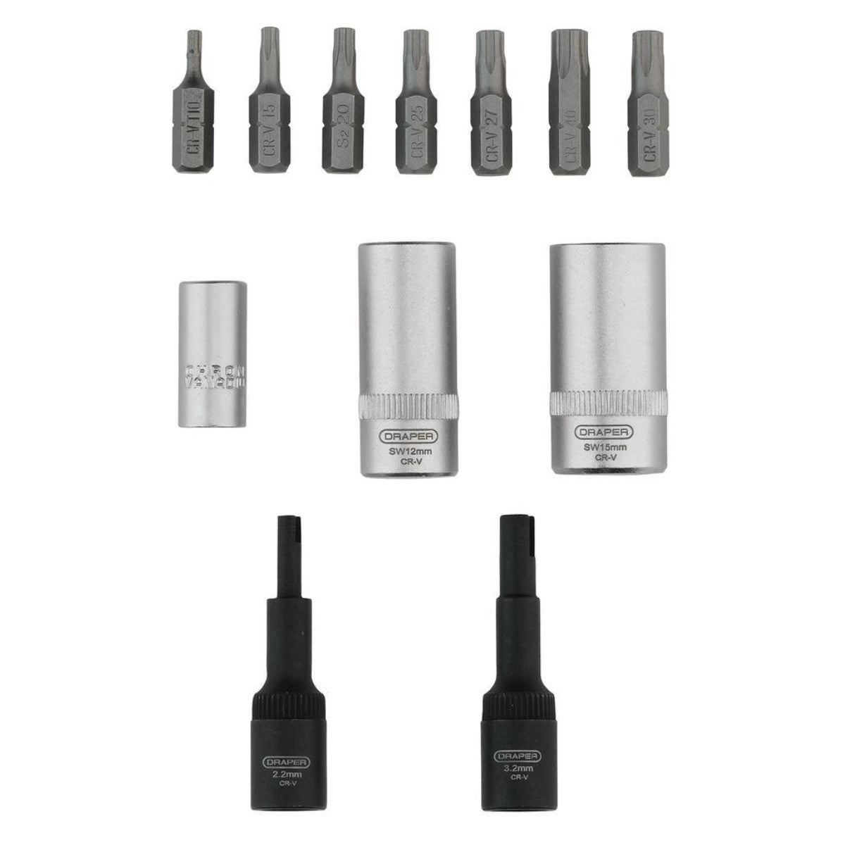 Draper Air Conditioning and ECU Tool Kit, 1/4" Sq. Dr. (12 Piece) 02907