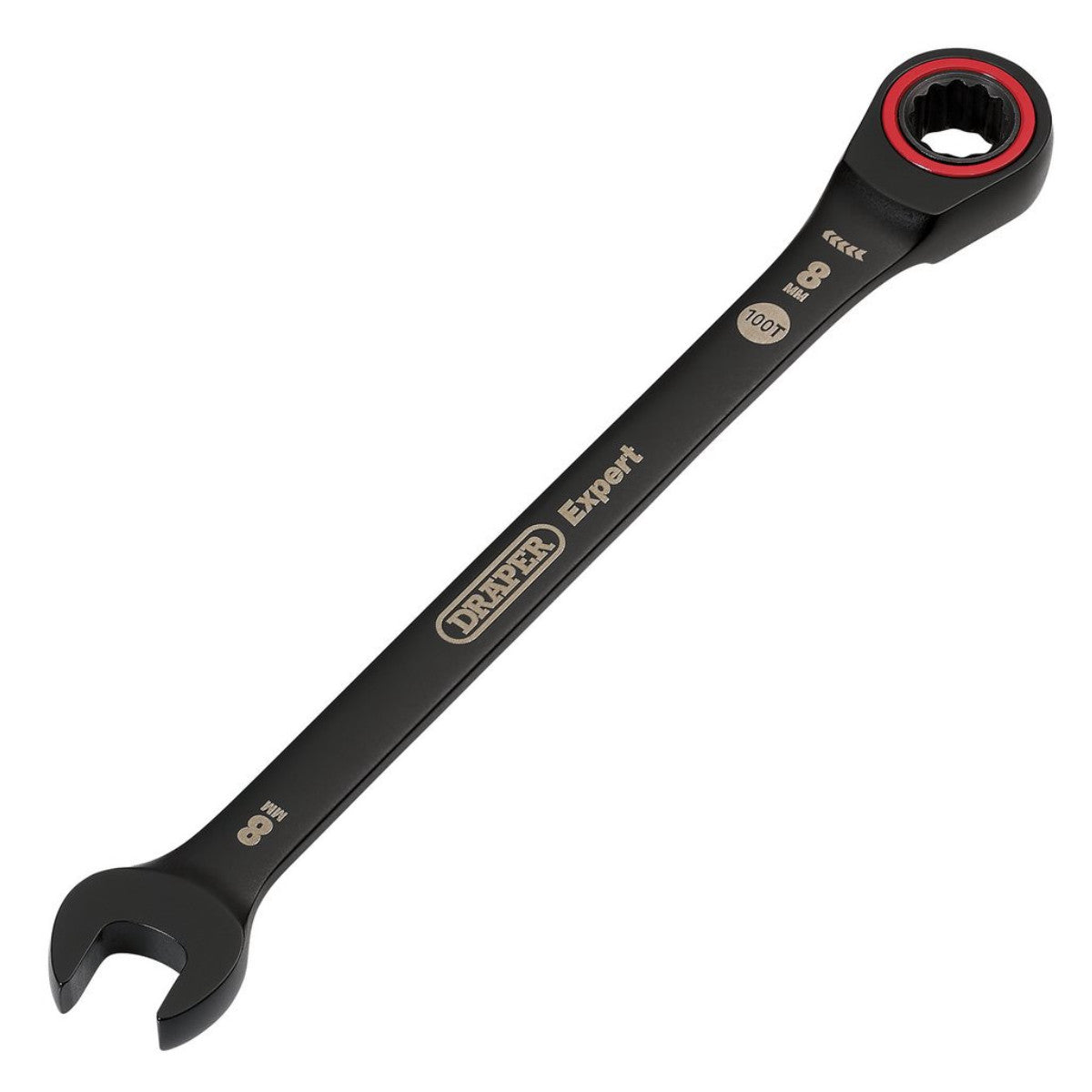 Draper Expert HI-TORQ Metric Ratchet Combination Spanner, 8mm, Black 03879