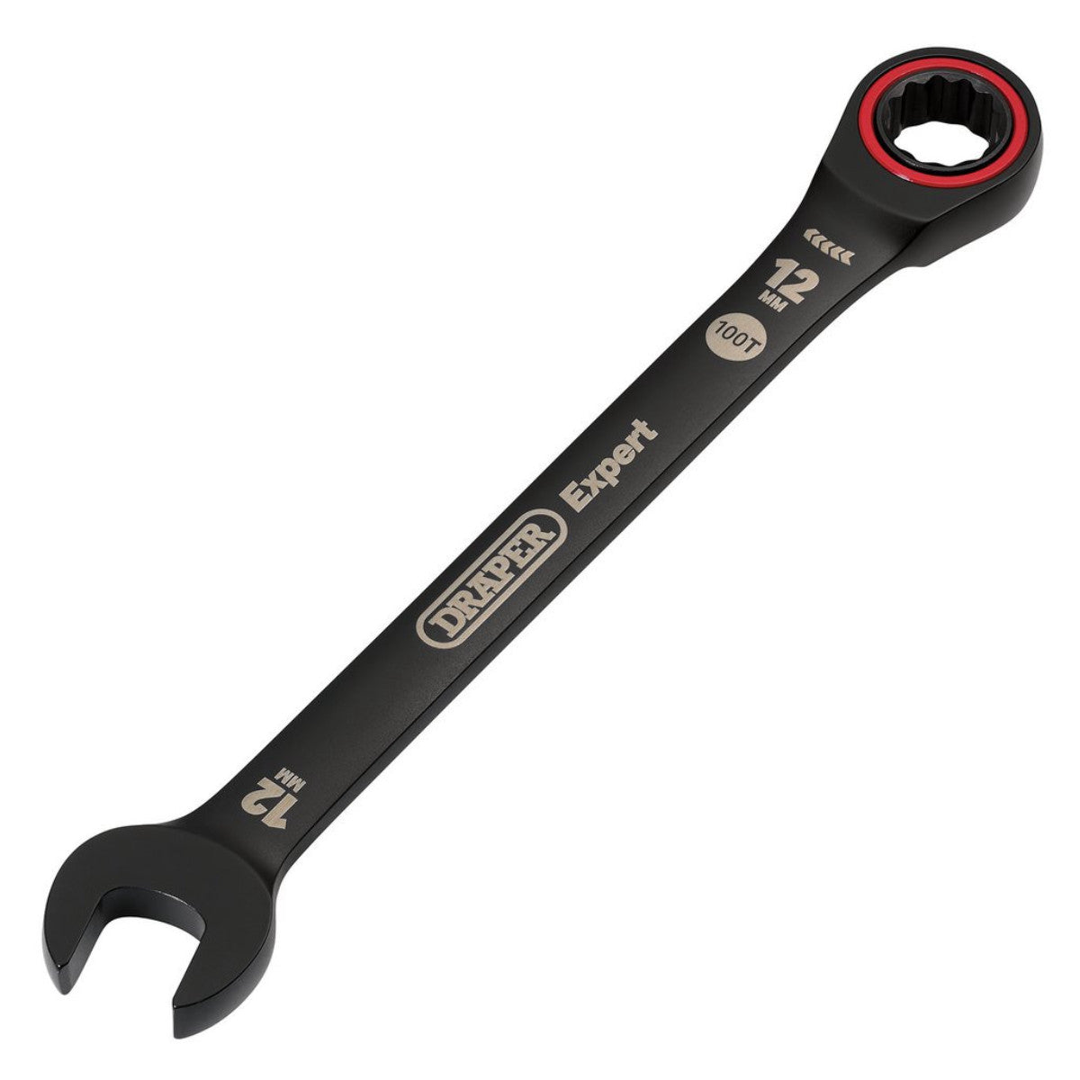 Draper Expert HI-TORQ Metric Ratchet Combination Spanner, 12mm, Black 03883