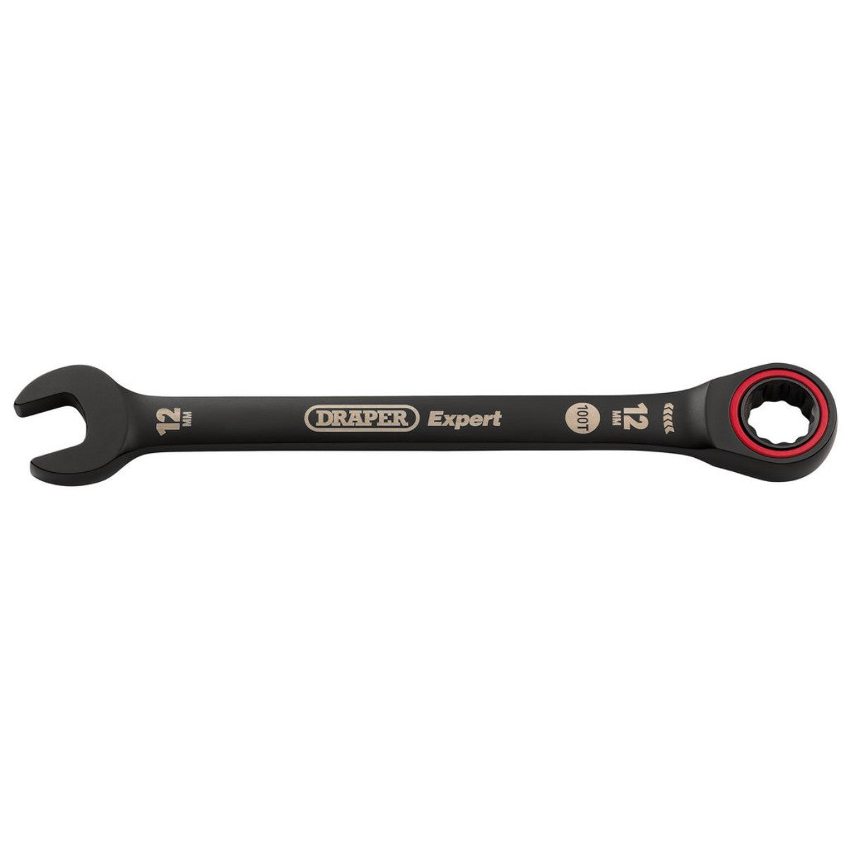 Draper Expert HI-TORQ Metric Ratchet Combination Spanner, 12mm, Black 03883
