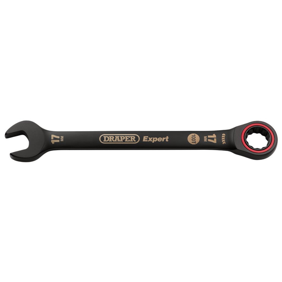Draper Expert HI-TORQ Metric Ratchet Combination Spanner, 17mm, Black 03890