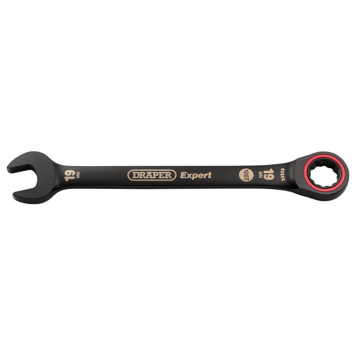 Draper Expert HI-TORQ Metric Ratchet Combination Spanner, 19mm, Black 03892